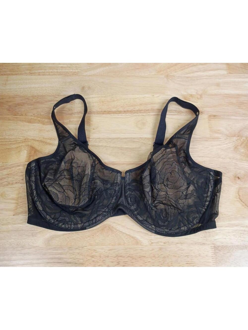 WACOAL STARK BEAUTY UNLINED FULL COVERAGE BRA BLACK SIZE 40D